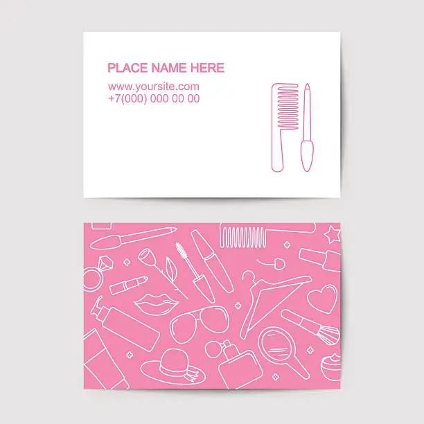 Vector illustration of visit card template of beauty salon