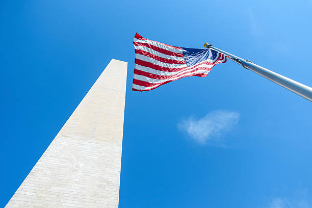 istock The Washington Monument and the USA flag 542944628