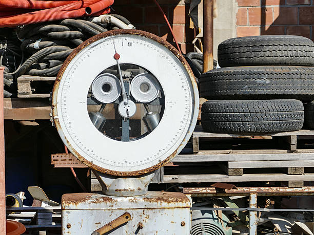 istock Vintage scale for sale in the junkyard. 542946558
