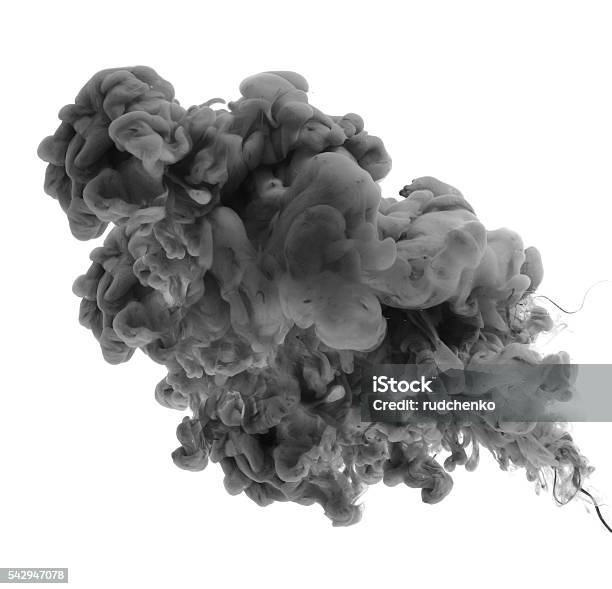 Acrylic Colors In Water Stock Photo - Download Image Now - Black Color, White Color, Abstract
