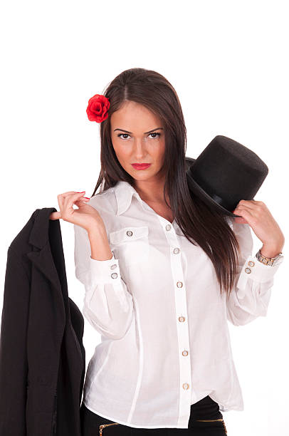 istock Woman in a vintage style clothes 542947746