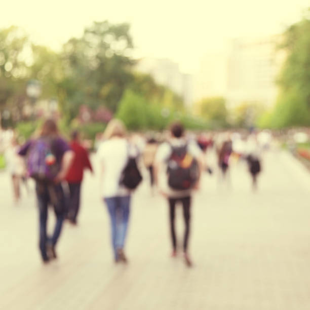 istock Blurred people walking in the city. 542948044