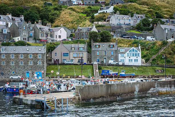 Gardenstown Harbour stock photo