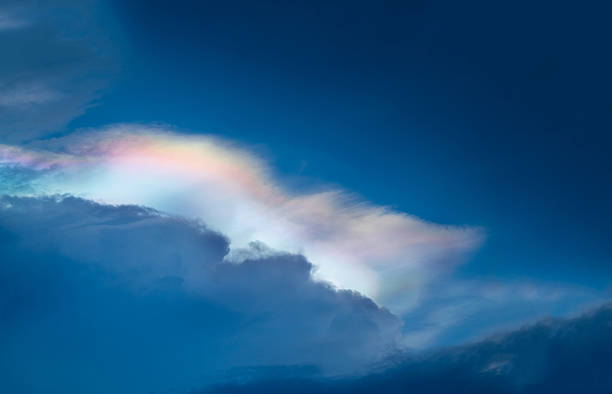 istock Wonderful cloudy rainbow in the sky 542951114