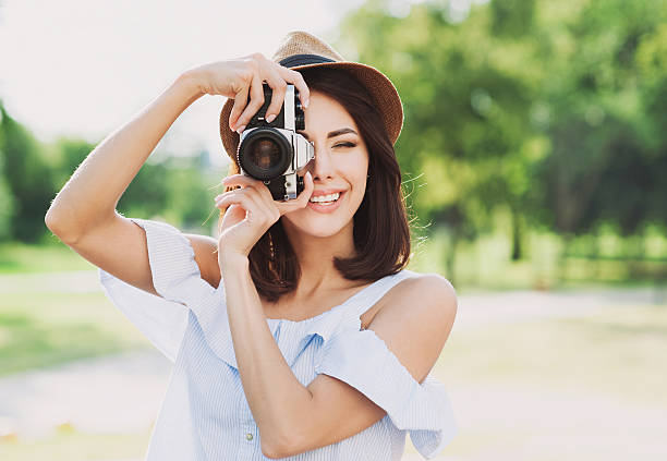 istock Woman traveler looking at camera 542952212