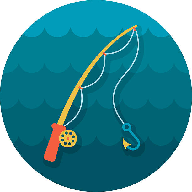ilustrações, clipart, desenhos animados e ícones de vara de pescar ícone. verão. férias - fishing rod fishing fishing reel casting