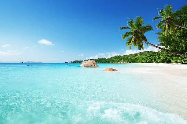 Photo of Anse Lazio beach at Praslin island, Seychelles