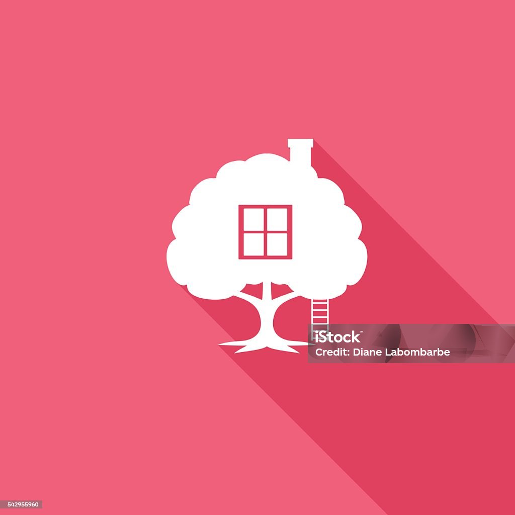 Flat Color UI Long Shadow Website Architecture Icon Flat Color UI Long Shadow Website Architecture Icon. Flat ui color style with  long shadow. No Clipping masks. Tree House stock vector