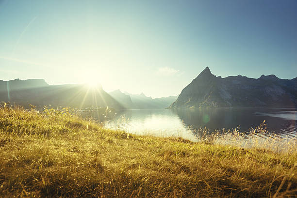 istock sunset in Lofoten islands, Norway 542956322
