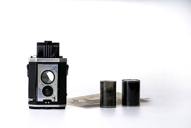istock Vintage Camera, Photograph and negative film... 542957582