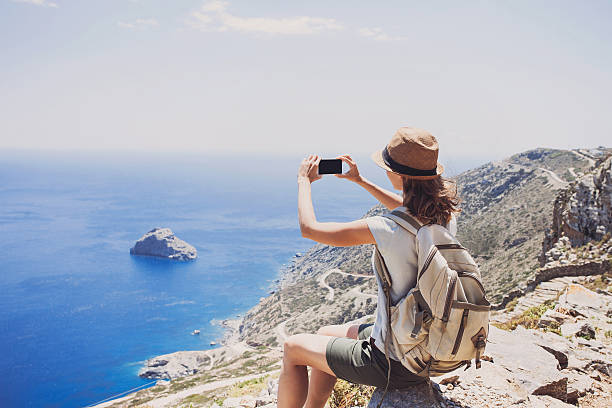 istock Young woman traveler on vacations 542958074