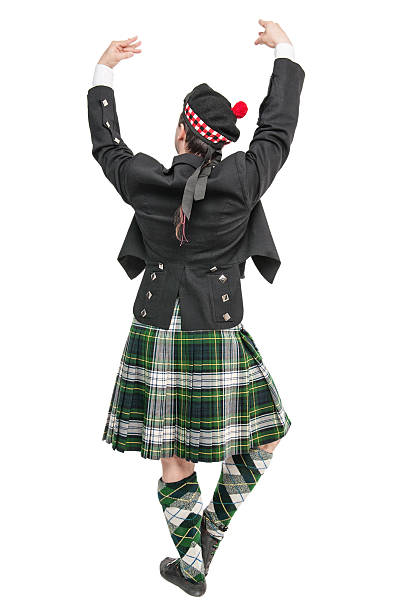istock Scottish man in traditional national costume back posing 542958142