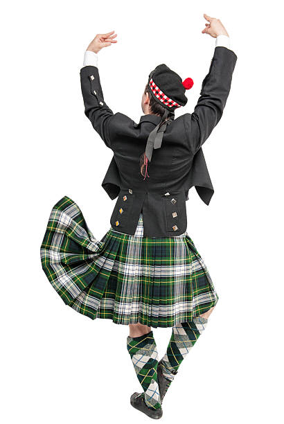 istock Scottish man in traditional national costume back posing 542958164
