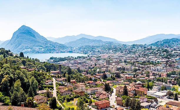 istock Panoramic view of Lugano, Switzerland 542959146