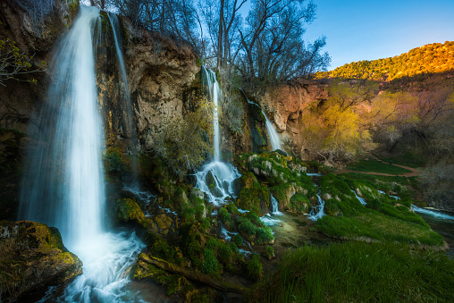 Cascading triple waterfall Rifle Falls Colorado