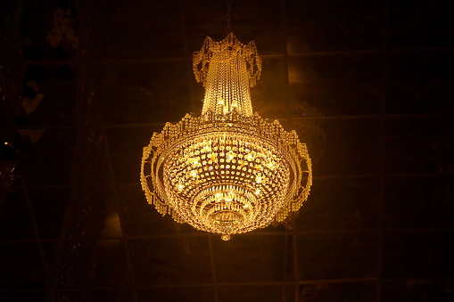 In the darkness,This place still light from beautiful chandelier