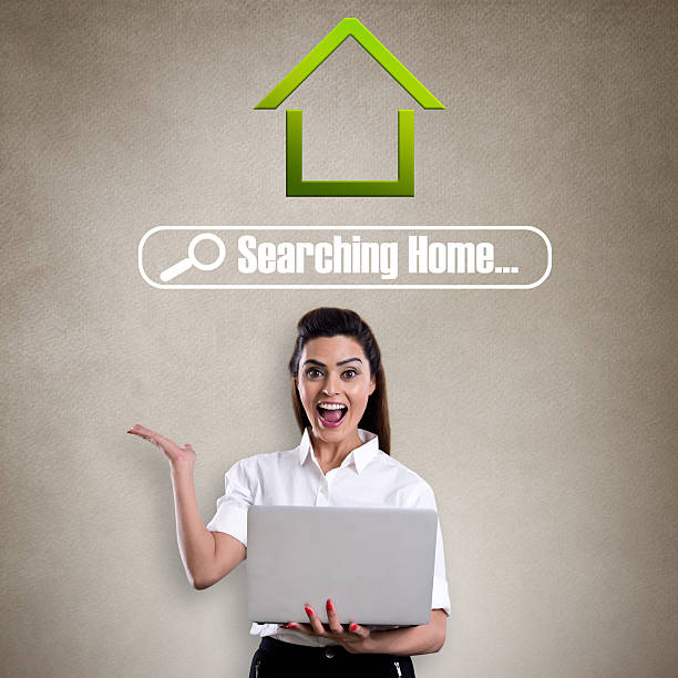 istock Businesswoman showing model home 542961548