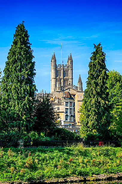 istock The City Cathedral between the trees in Bath, UK 542962090
