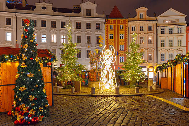 cristmas old town square in prague, czech republic - prague christmas bildbanksfoton och bilder