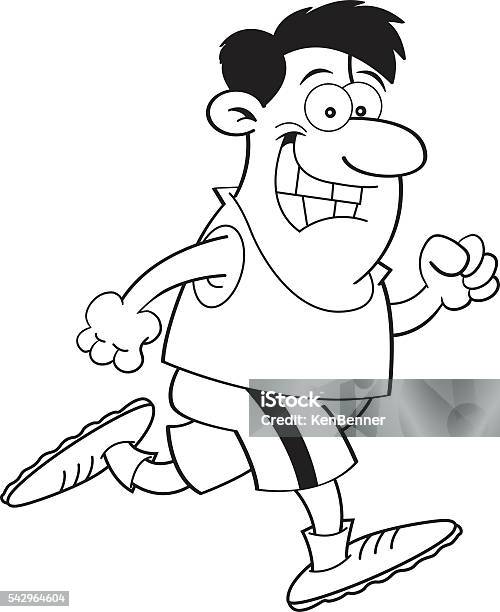 Comic Man Running Cartoon Man Running Stock Illustration - Download Image Now - Active ...