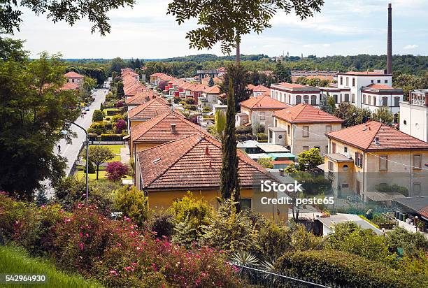 Worker Village Of Crespi Dadda Color Image Stock Photo - Download Image Now - 19th Century Style, Aerial View, Ancient