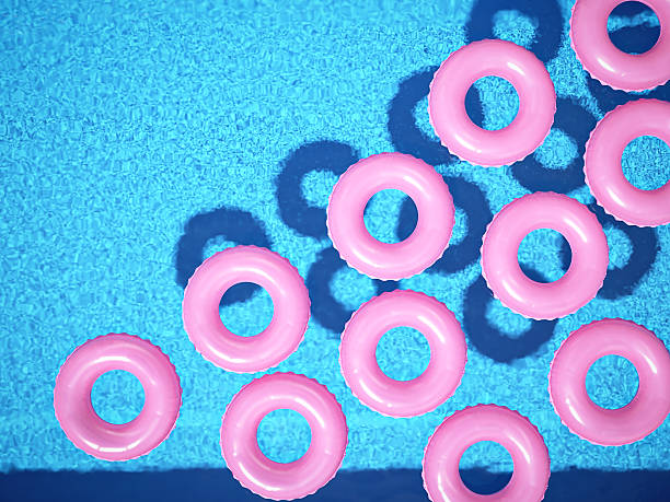 istock swimming pool with swimmrings. bird's-eye view. 3d rendering 542968698