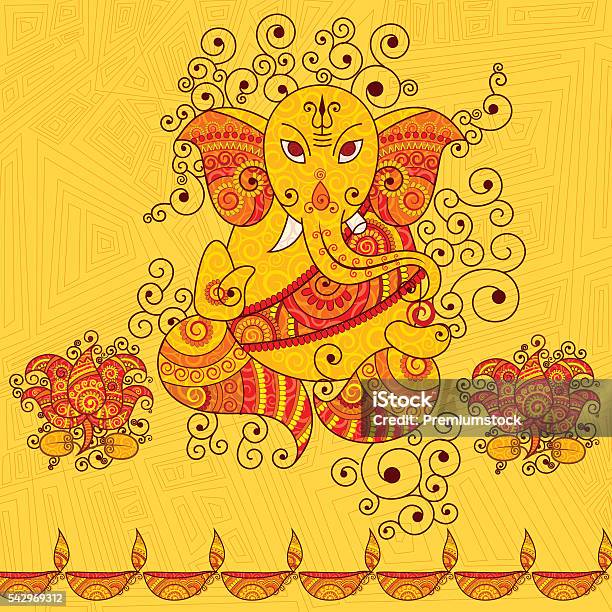 Vector Design Of Lord Ganesha Stock Illustration - Download Image Now - Ganesha, Celebration, Culture of India