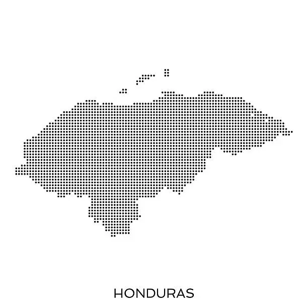 Vector illustration of Honduras dot halftone pattern map