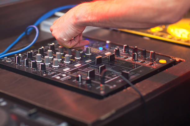 istock DJ mixing music on console at the night club 542973526