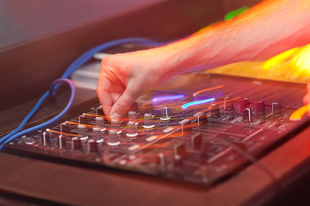 istock DJ mixing music on console at the night club 542973576