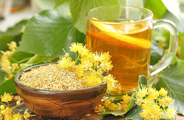 istock Dry herbal tea with linden flowers 542973744