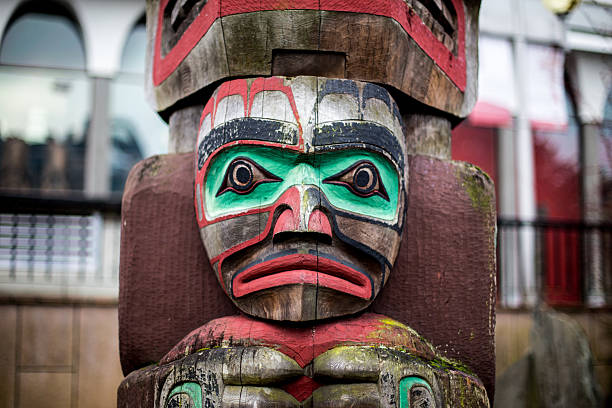 Victoria BC Totem Pole Victoria BC Totem Pole victoria canada stock pictures, royalty-free photos & images