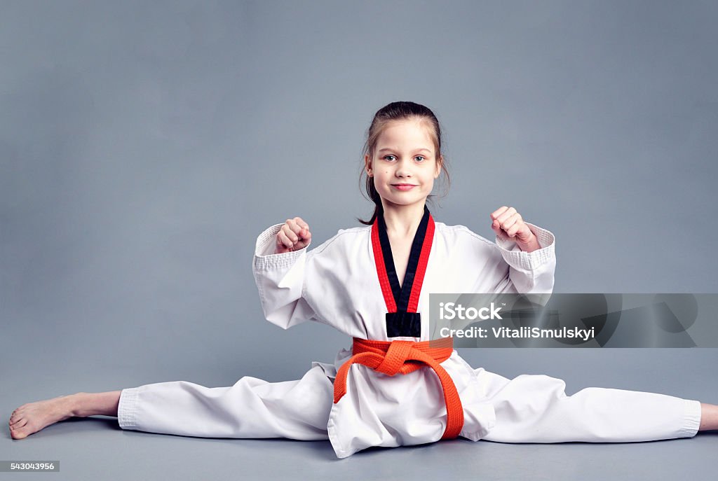 Little girl in white kimono Girl in a kimono Activity Stock Photo