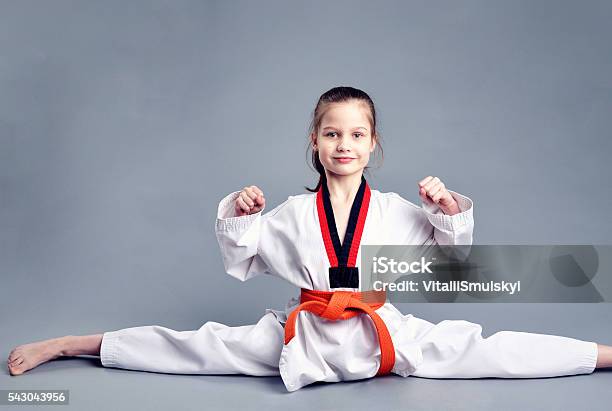 Little Girl In White Kimono Stock Photo - Download Image Now - Activity, Adult, Aikido