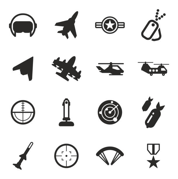 иконки военно-воздушных сил - medal control computer icon symbol stock illustrations