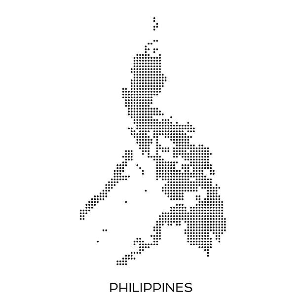 illustrations, cliparts, dessins animés et icônes de pois carte à motif en demi-teinte philippines - philippines map cartography asia