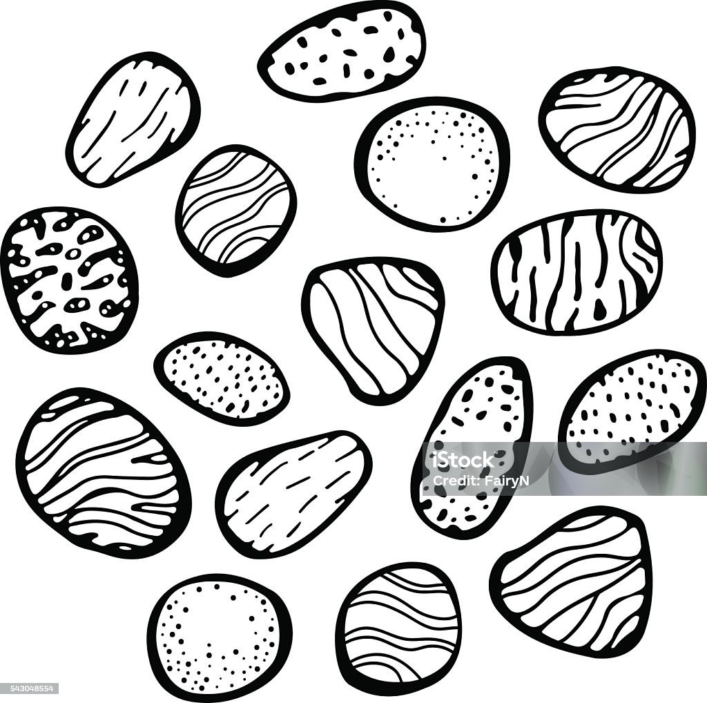 Vector sea stones set Vector sea stones set. Doodle stock vector