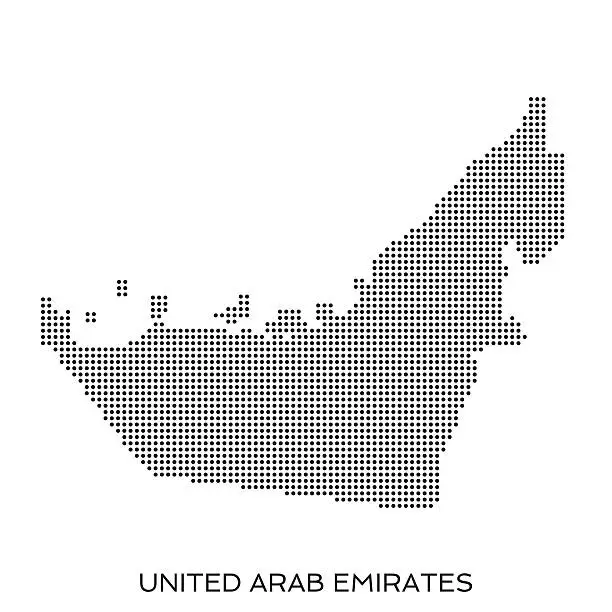 Vector illustration of UAE dot halftone pattern map