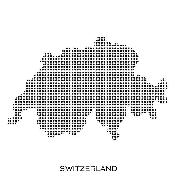 Vector illustration of Switzerland dot halftone pattern map