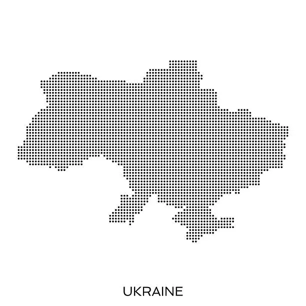 Vector illustration of Ukraine dot halftone pattern map