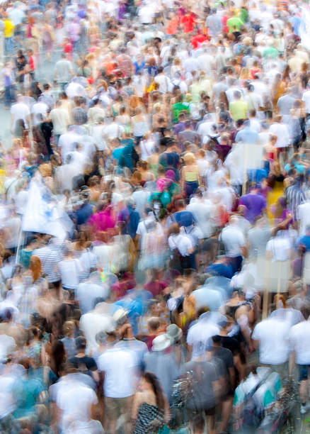 istock Crowd of people in protest, intentional motion blur 543051708