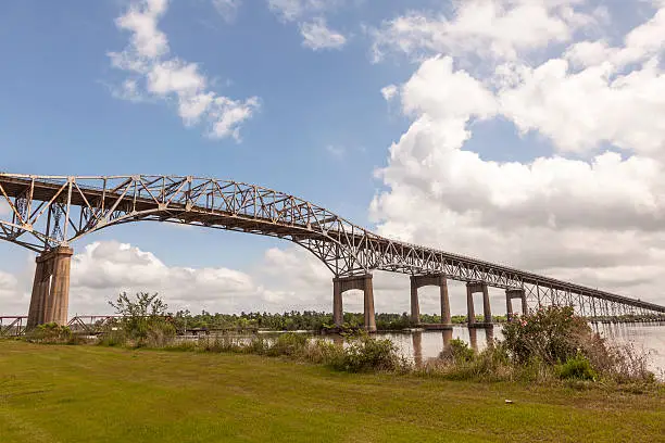 The historic Calcasieu River Bridge from 1951. Westlake, Louisiana, United States
