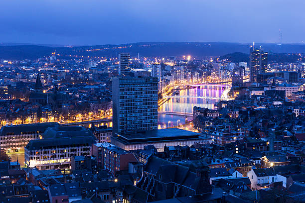 View on Liege in Belgium Panorama of the city of Liege in Belgium liege belgium stock pictures, royalty-free photos & images
