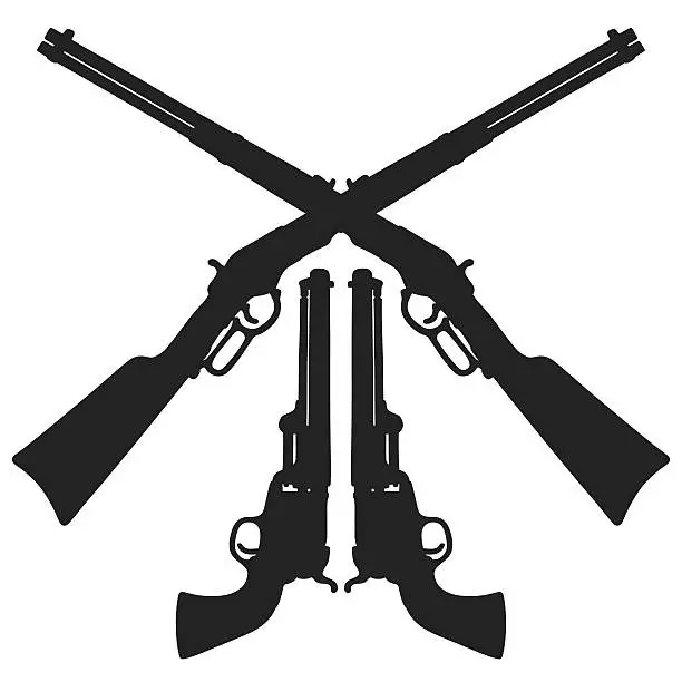 Vector illustration of Classic Wild West guns