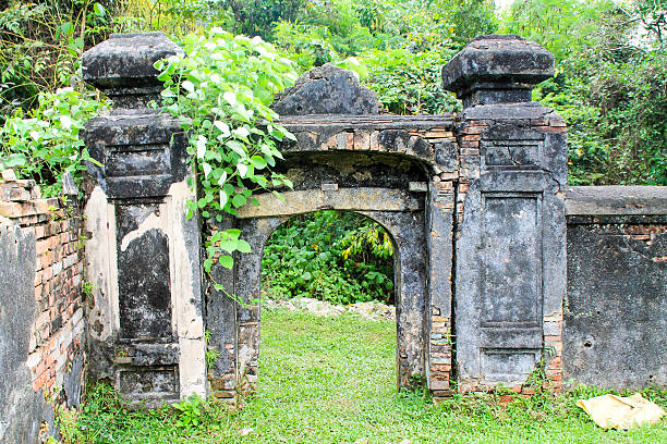 Brick and stone ancient Archway and walkway