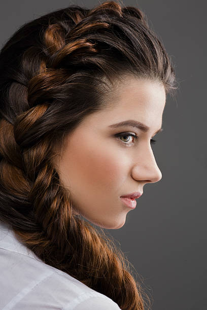 istock Woman with modern hairstyle in studio 543062564