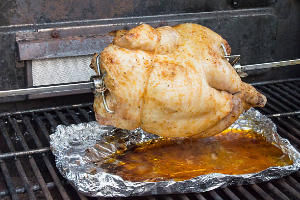 istock Rotisserie chicken with drippings in tinfoil 543063934