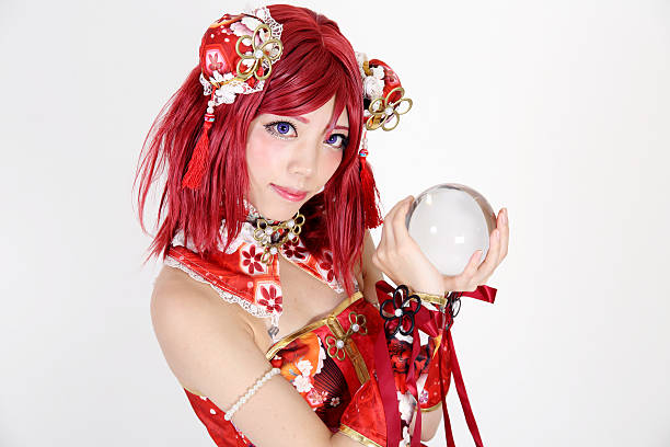 joven chica asiática vestido de costume cosplay - maquillaje para cosplay de anime fotografías e imágenes de stock