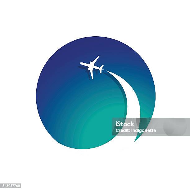 Airplane With Airplane Stream Jet Stock Illustration - Download Image Now - Airplane, Globe - Navigational Equipment, Icon Symbol