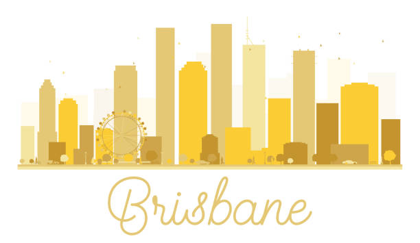 Brisbane City skyline golden silhouette. Brisbane City skyline golden silhouette. Vector illustration. Cityscape with landmarks brisbane stock illustrations